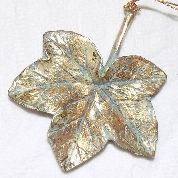 1980's Rustic Gold Mini Maple Leaf Holiday Ornaments by Boston International - Picture 8 of 13